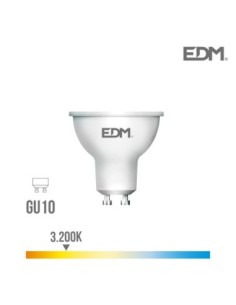 BOMBILLA DICROICA LED GU10 5W 450 LM 3200K LUZ CALIDA EDM