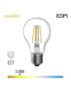 BOMBILLA STANDARD FILAMENTO LED E27 4W 400 LM 3200K LUZ CALIDA EDM