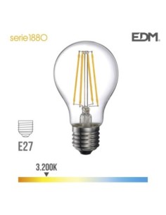 BOMBILLA STANDARD FILAMENTO LED E27 6W 800 LM 3200K LUZ CALIDA EDM