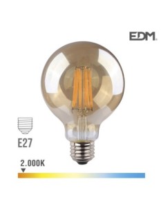 BOMBILLA GLOBO FILAMENTO LED CRISTAL VINTAGE Ø 95 MM E27 8W 700 LM 2000K LUZ CAL