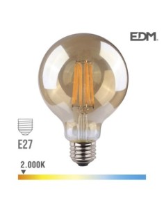 BOMBILLA GLOBO FILAMENTO LED CRISTAL VINTAGE Ø 125 MM E27 8W 700 LM 2000K LUZ CA