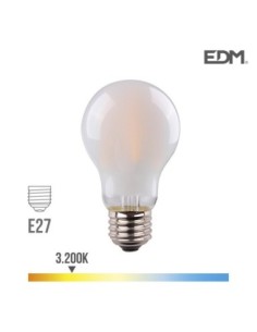 BOMBILLA STANDARD  FILAMENTO LED CRISTAL MATE E27 6W 806 LM 3200K LUZ CALIDA EDM
