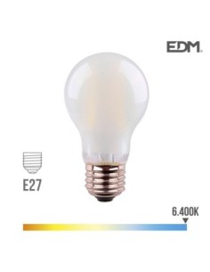 BOMBILLA STANDARD  FILAMENTO LED CRISTAL MATE E27 6W 806 LM 6400K LUZ FRIA EDM