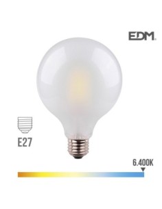 BOMBILLA GLOBO FILAMENTO LED CRISTAL MATE Ø 125 MM E27 8W 1055 LM 6400K LUZ FRIA