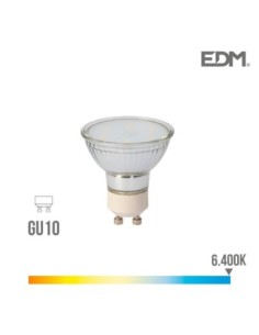 BOMBILLA DICROICA CRISTAL LED GU10 5W 400 LM 6400K LUZ FRIA EDM