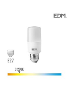 BOMBILLA TUBULAR LED E27 10W 1100 LM 3200K LUZ CALIDA EDM