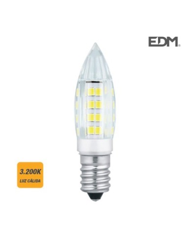 BOMBILLA MINI VELA LED E14 3W 280 LM 3200K LUZ CALIDA DM