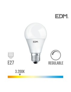BOMBILLA STANDARD LED REGULABLE E27 10W 810 LM 3200K LUZ CALIDA EDM