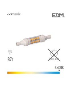BOMBILLA LINEAL LED 78 MM R7S 5.5W 600 LM 6400K LUZ FRIA BASE CERAMICA EDM