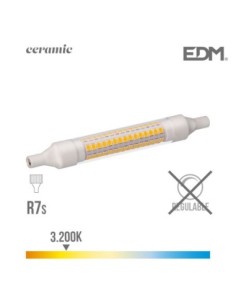 BOMBILLA LINEAL LED 118 MM R7S 9W 1100 LM 3200K LUZ CALIDA BASE CERAMICA EDM