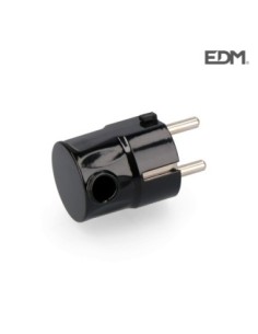 CLAVIJA SCHUKO T-TL S-LATERAL 4,8MM NEGRA RETRACTILADA EDM