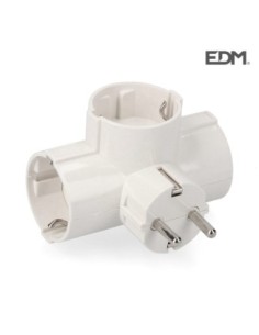 CLAVIJA TRIPLE 3 TOMAS SALIDAS LATERALES T-TL 16A 250V