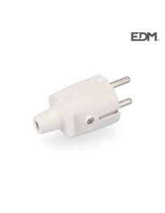 CLAVIJA GOMA 10-16 A 250 V T-TL IP44 4,8 MM BLANCA RETRAC. EDM
