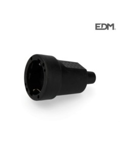 BASE AEREA GOMA 10-16 A 250 V T-TL IP44 4,8 MM NEGRA RETRAC. EDM