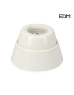 PORTALAMPARAS E27 ZOCALO RECTO PORCELANA RETRACTILADO EDM