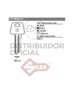 LLAVE ACERO JMA MCM 13D SILCA MC12