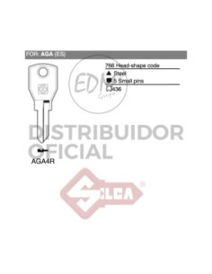 LLAVE ACERO JMA AGA 19I SILCA AGA4R