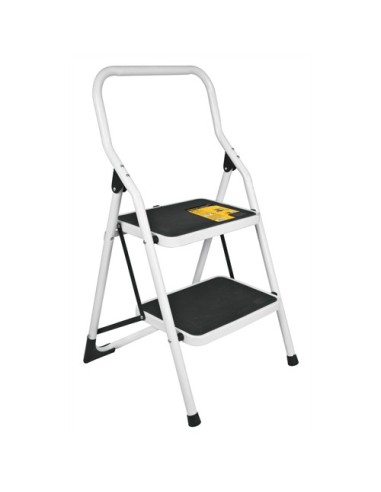 Escalera tubular plegable de acero 2 peldaños Pret