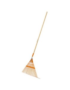 Escoba jardín metálica 22 dientes recta con mango