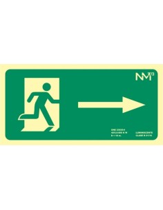 CARTEL SEÑAL 320 160MM LUMINISCENTE PVC SALIDA DERECHA