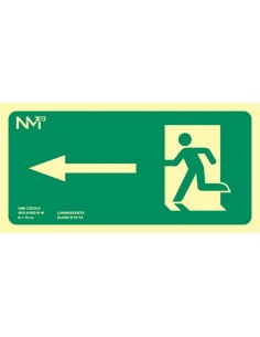 CARTEL SEÑAL 320 160MM LUMINISCENTE PVC SALIDA IZQUIERDA
