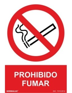 CARTEL SEÑAL 210 300MM PVC PROHIBIDO FUMAR
