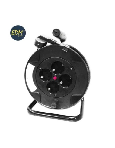 ENROLLACABLES PROFESIONAL CON PROTECTOR TERMICO 3  1,5 15MTS 4 TOMAS T-TL EDM