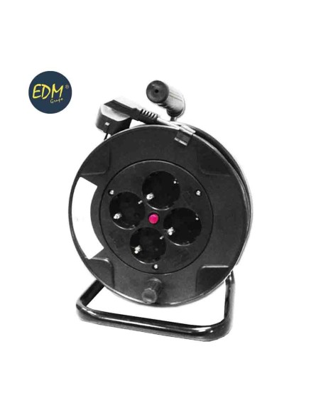 ENROLLACABLES PROFESIONAL CON PROTECTOR TERMICO 3  1,5 15MTS 4 TOMAS T-TL EDM