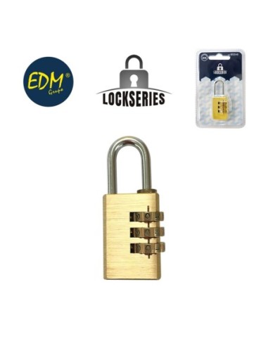 CANDADO LATON COMBINACION 21MM BLISTER