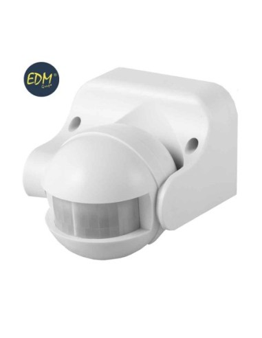 DETECTOR DE MOVIMIENTO CON REGULADOR NOCHE-DIA 180grados IP44 BLANCO EDM