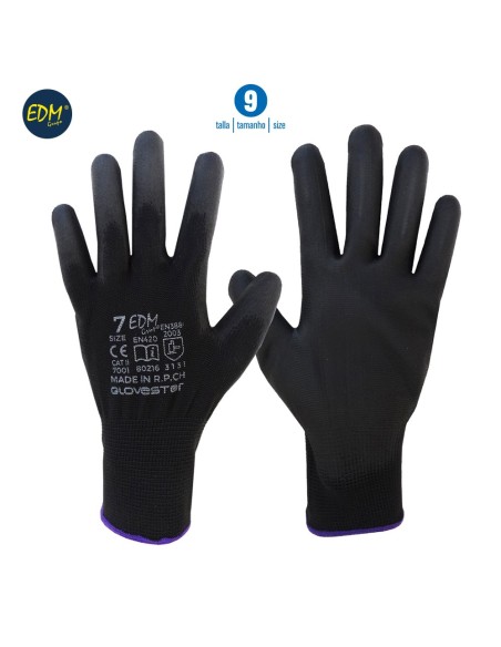 GUANTE TALLA 9 DE POLIESTER Y CON RECUBRIMIENTO DE POLIURETANO