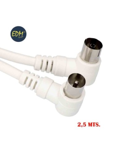 PROLONGACION TV ACODADA 9,5 mm. 2,5 mts. ENV. BLANCA