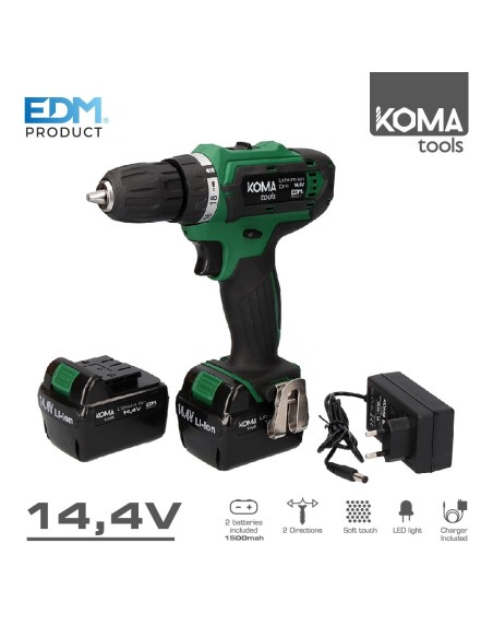 TALADRO - ATORNILLADOR   A BATERIA   LITHIUM ION   14,4V   EDM