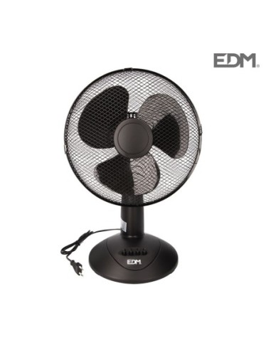 VENTILADOR DE SOBREMESA NEGRO 45W Ø ASPAS 30 CM EDM