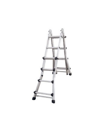 ESCALERA IND.MULT TIJERA 6+6 PELD. TELESC ALU NIVEL