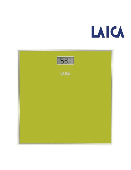 BASCULA ELECTRONICA PARA BAÑO COLOR VERDE MÁ .150KG LAICA