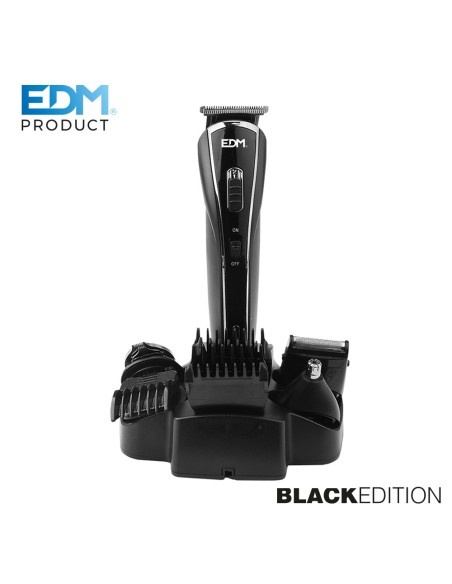 CONJUNTO MAQUINA CORTA CABELLOS   5 EN 1   RECARGABLE   "BLACK EDITION"   EDM