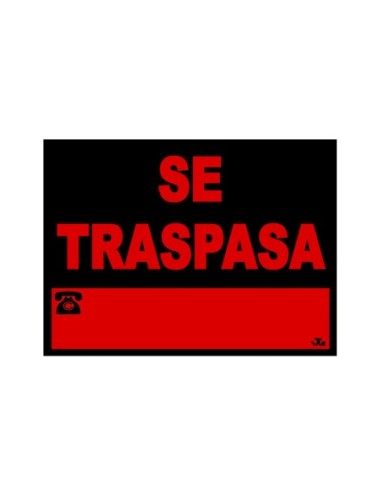 CARTEL PVC 40 30CM "SE TRASPASA