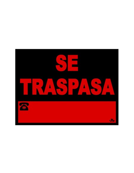 CARTEL PVC 40 30CM "SE TRASPASA
