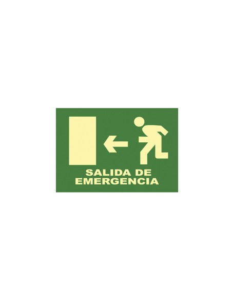 CARTEL SEÑAL SALIDA DE EMERGENCIA (IZ) 32 16CM