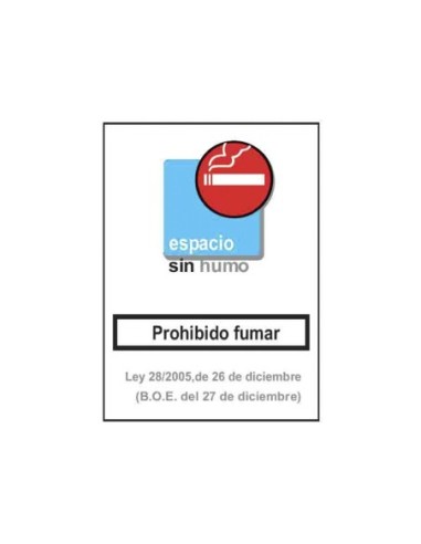 CARTEL ESPACIO SIN HUMO 21 29,5CM HOMOLOGADO