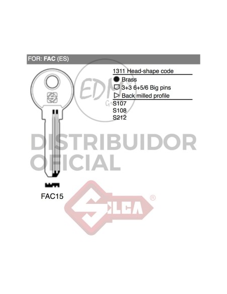 LLAVE LATON FAC15 FAC   JMA FAC 19