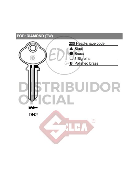 LLAVE ACERO DN2 DIAMOND