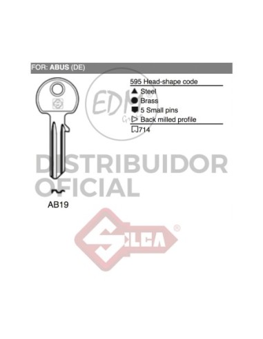 LLAVE ACERO AB19 ABUS