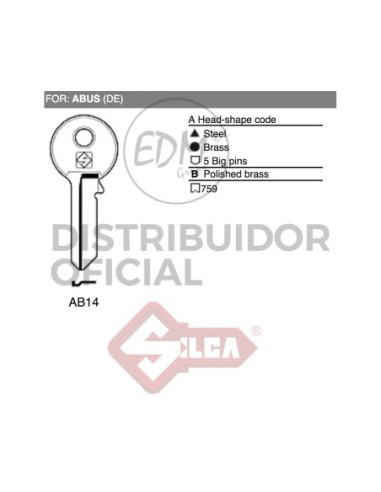 LLAVE ACERO AB14 ABUS