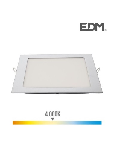 DOWNLIGHT LED CUADRADO 20W 1500LM 22 22CM MARCO CROMO 4.000K  LUMECO