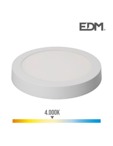 DOWNLIGHT LED SUPERFICIE 20W 1500 LUMENS 4.000K LUZ DIA BLANCO EDM
