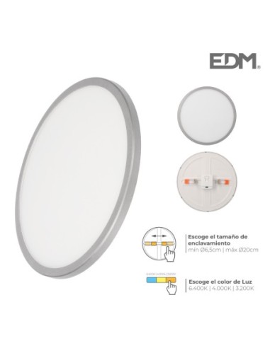 DOWNLIGHT LED MARCO CROMO MATE 20W REGUL. TAMAÑO EMP. Y TIPO LUZ EDM