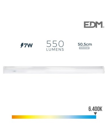REGLETA ELECTRONICA LED 7W 550 LUMENS 52CM 6.400K LUZ FRIA EDM