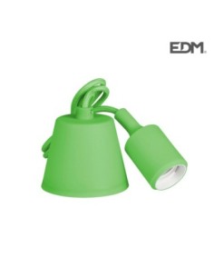 COLGANTE DE SILICONA E27 60W VERDE (98,4 CM) EDM
